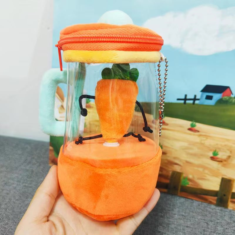 Funny Carrot Plush Blender Toy – Interactive Drawstring Rotating Plush for Kids & Gifts